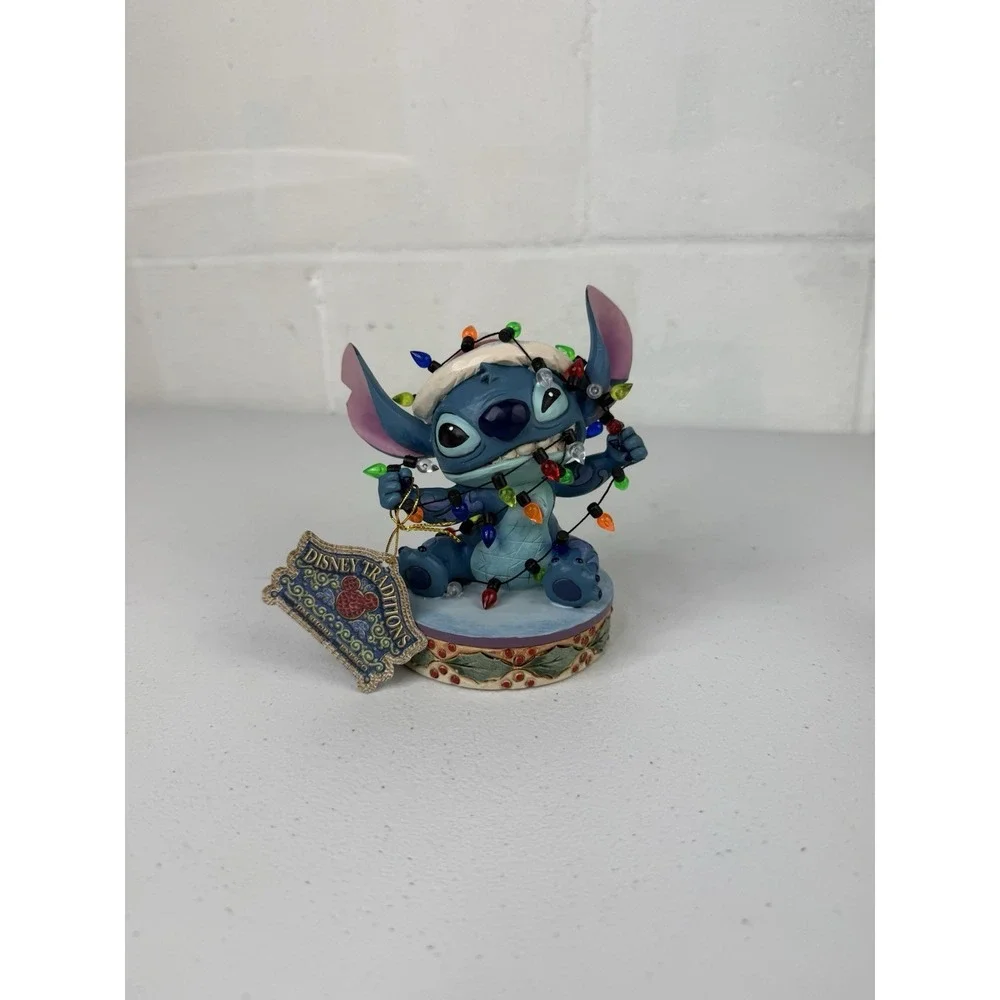Enesco Jim Shore Disney - Stitch Wrapped in Christmas Lights 4.75
